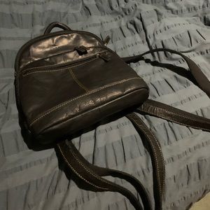 Leather backpack purse